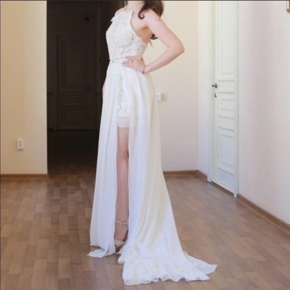New~ White Prom Long Dress - Picture 4 of 4